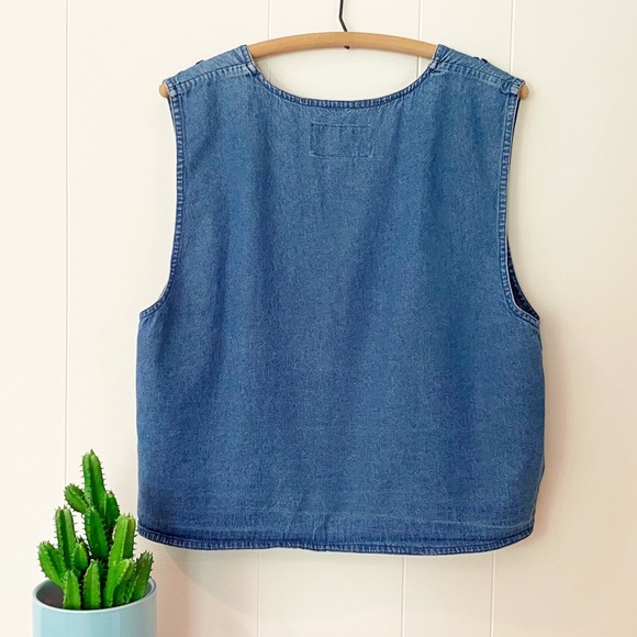 ❌SOLD❌ VTG 90s Tantrum Blues Denim Floral Blossom Vest - Picture 2 of 10
